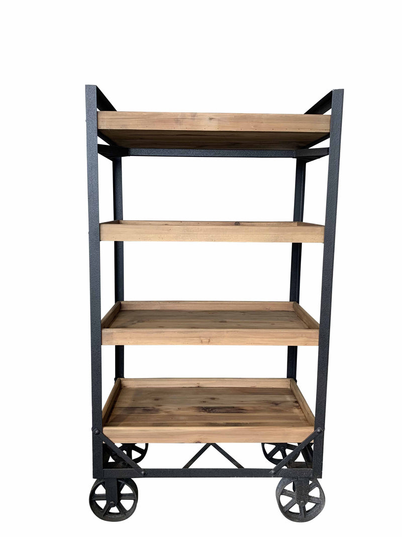 Recycled Pine Shelf Unit on Wheels