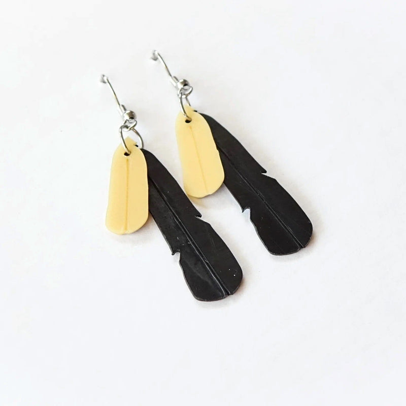 Saddleback Feather Earrings