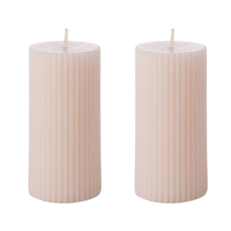 Scented Ribbed Pillar Candles (SALE)
