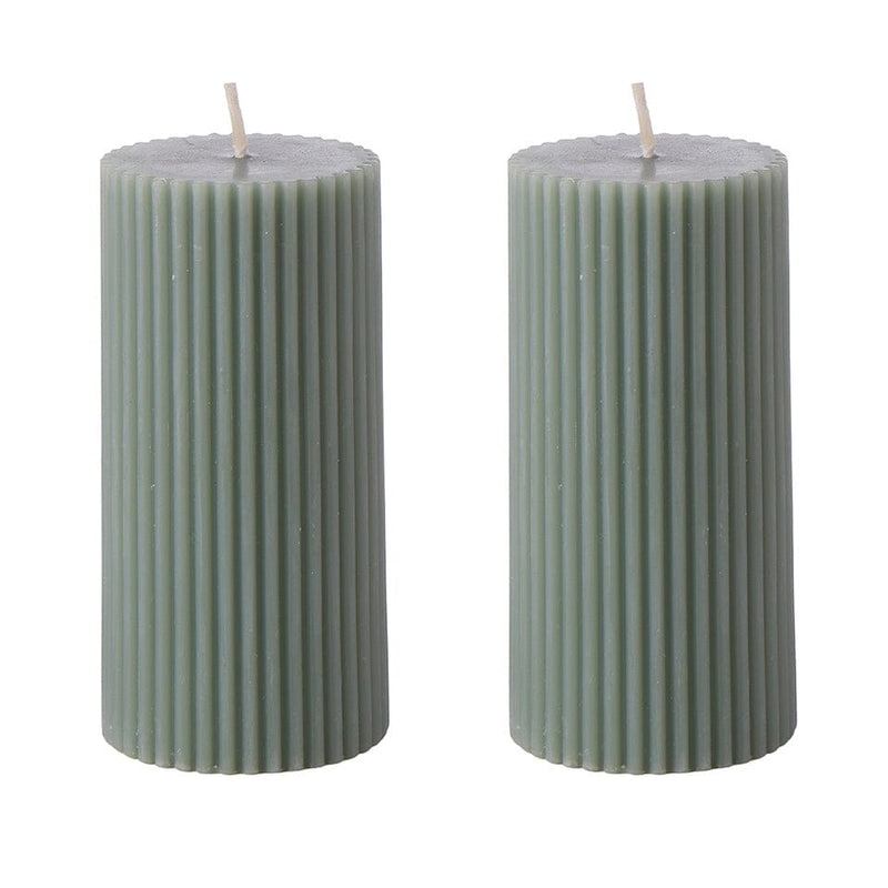Scented Ribbed Pillar Candles