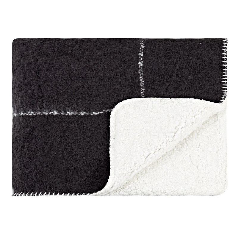 Sherpa Throw - Grid pattern Black – Industria Store
