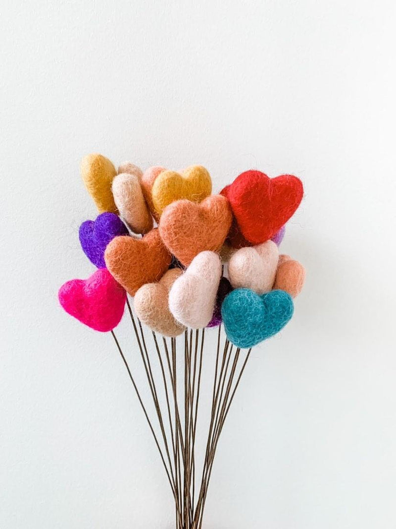 Felt Heart Stems