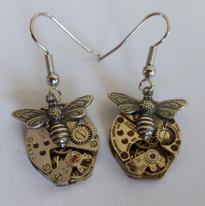 Steampunk Bee Earrings
