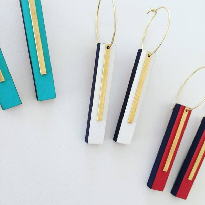 Straight Bar Earrings - Gold