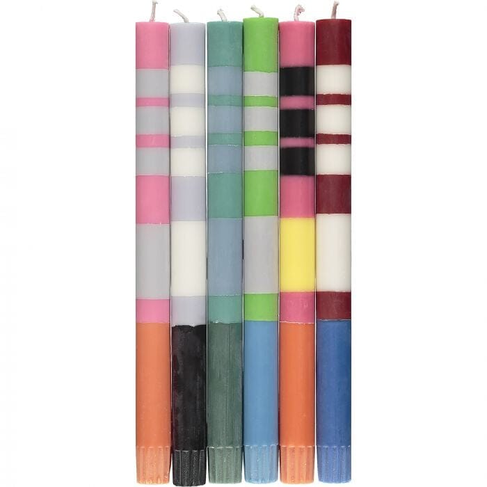 Striped Tappered Candles - single
