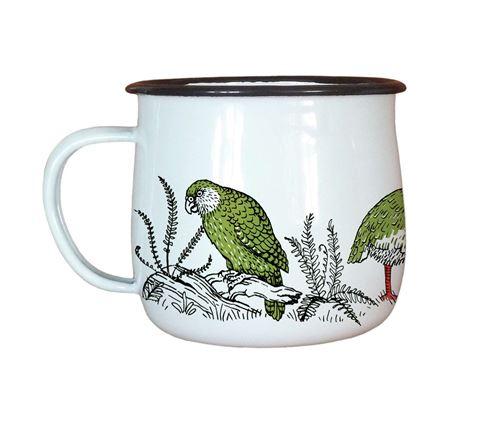 Tanya Wolfkamp enamel mug - Birds
