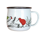 Tanya Wolfkamp enamel mug - Birds