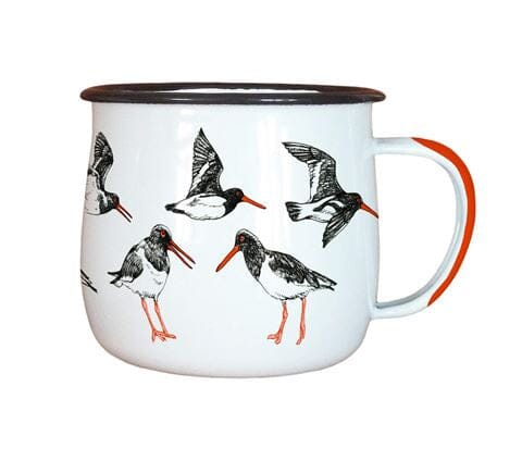 Tanya Wolfkamp Enamel Mug - Oystercatchers