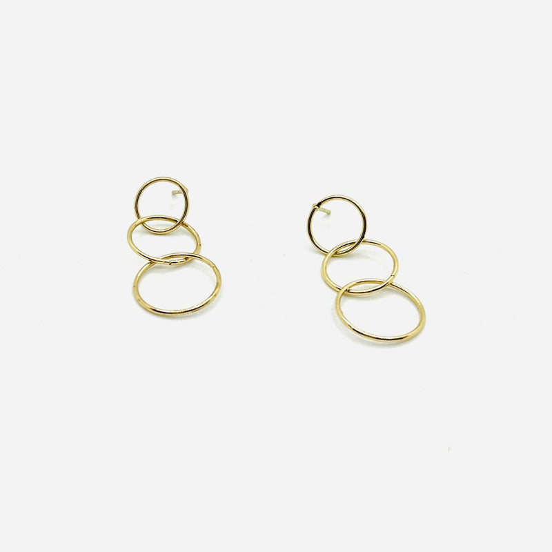 Triple linked hoop earrings