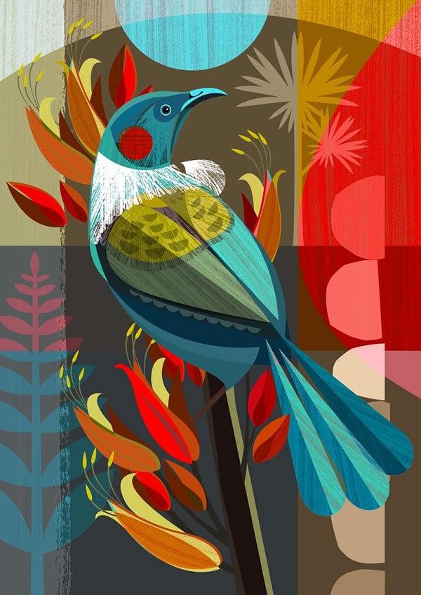 Tui in the Flax- Ellen Giggenbach