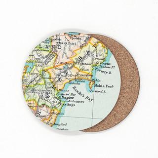 Vintage map coasters