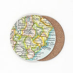 Vintage map coasters